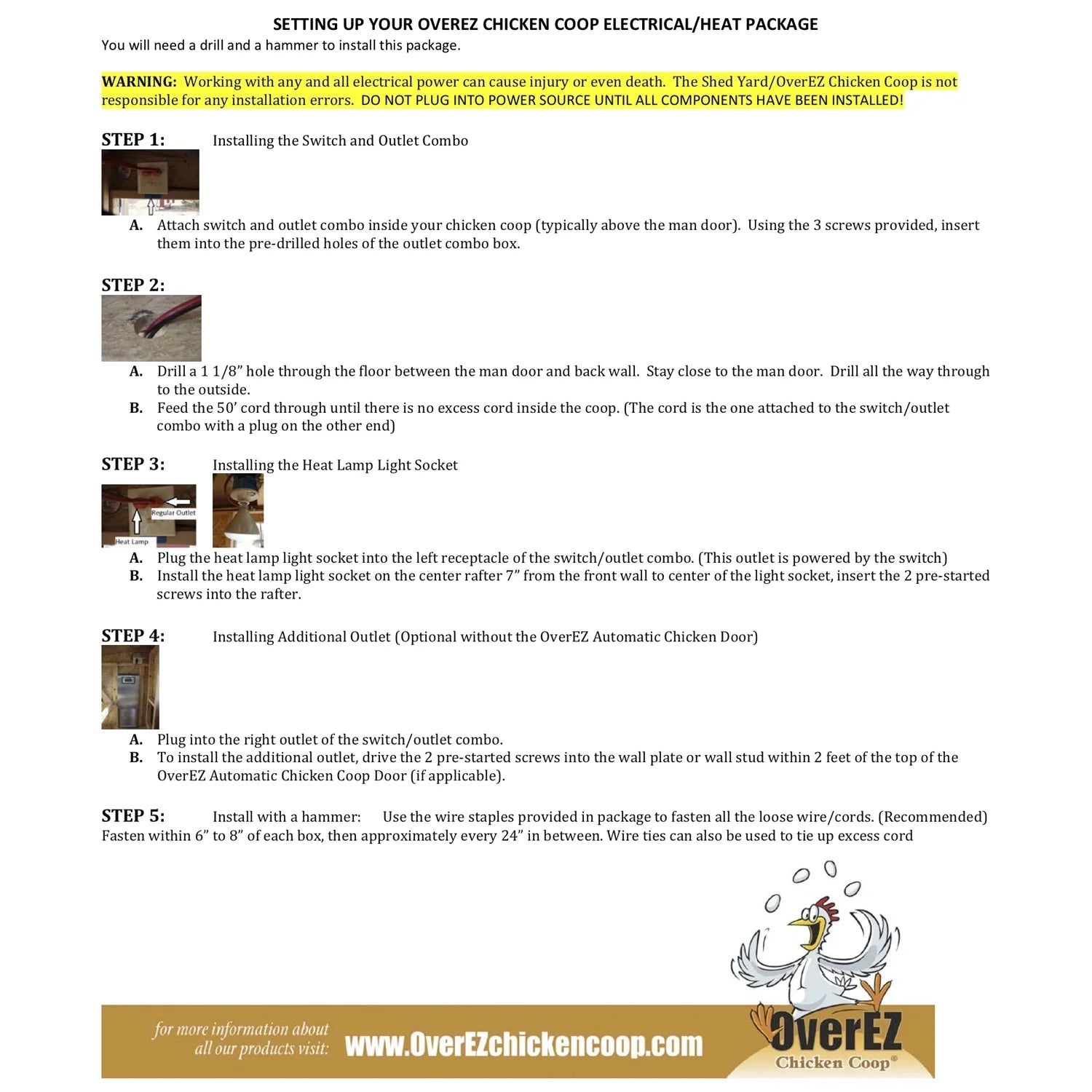 OverEZ Electrical Heat Package, Winterize Chicken Coop | Hatching Time