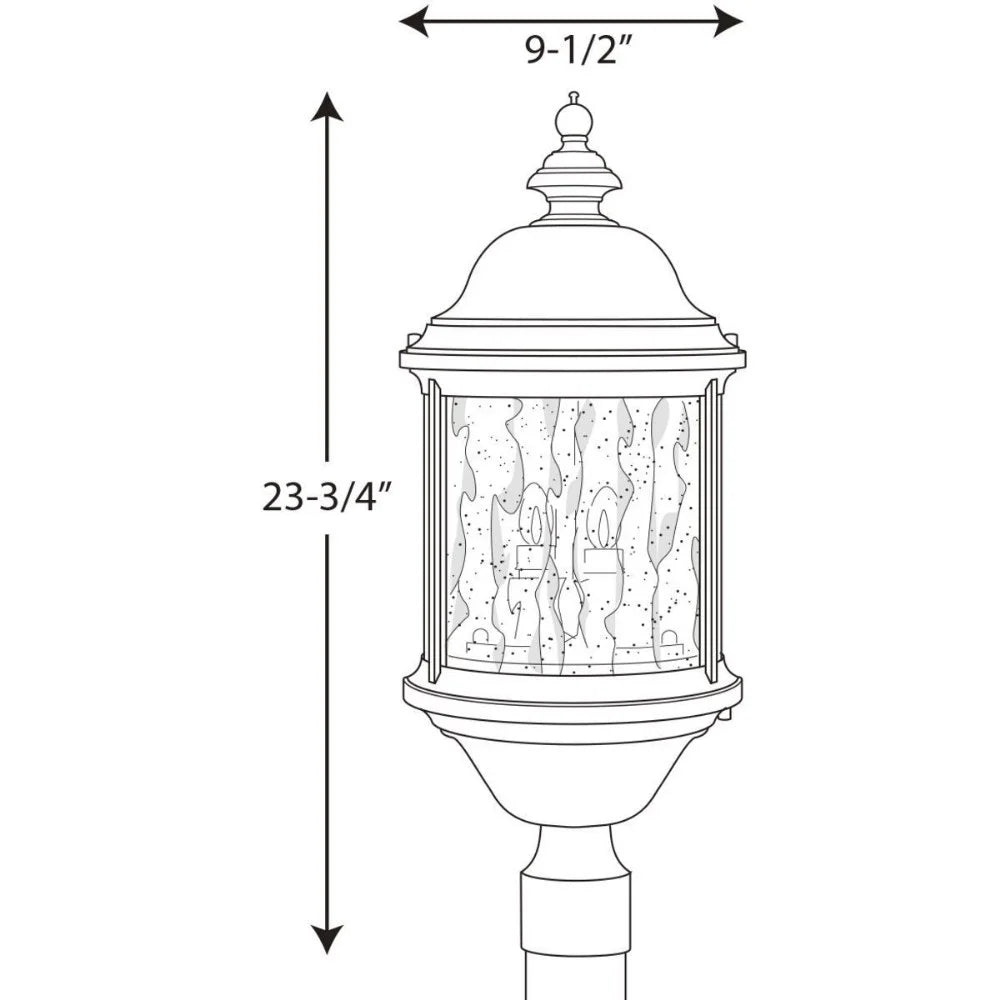 Progress Lighting - Three Light Post Lantern - Outdoor - Ashmore - Outdoor Light