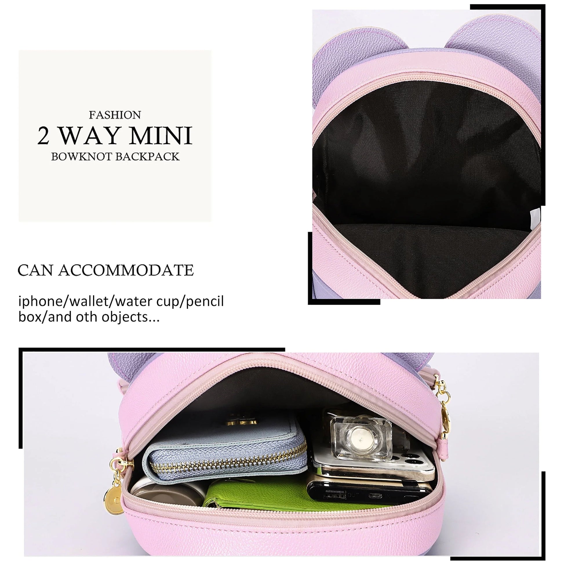 KL928 Women Girls Gradient Fashion Backpack Purse Women's Mini Quilted Zipped Backpack Christmas Gifts