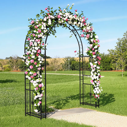 Ktaxon Garden Arbor, Arch Archway for Wedding Ceremony Party, Steel Garden Trellis for Plant Climbing, Christmas Garden Decorations Pergola for Garden, Backyard, Lawn
