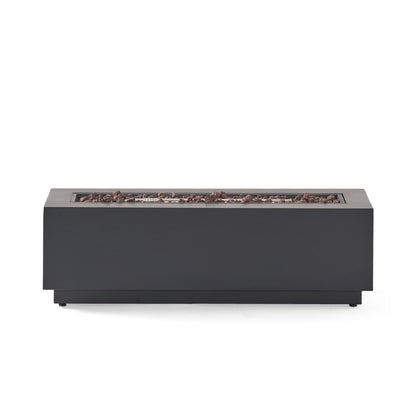 Christopher Knight Home Wellington Outdoor 50,000 BTU Rectangular Fire Pit (No Tank Holder) by Brushed Brown