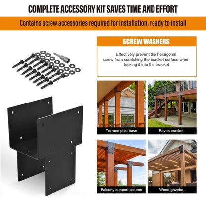 Tohu 12-Set Pergola Hardware Kit - Pre-Drilled Galvanized Brackets for Gazebo/Patio, 10-Minute Tool-Free Assembly 4In
