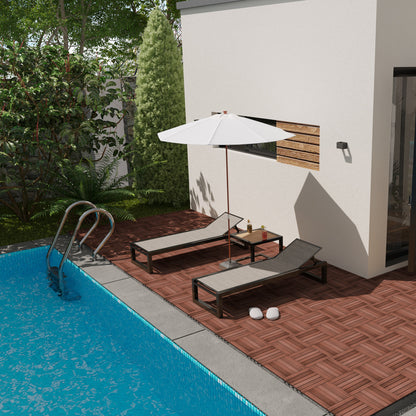 BuxWellBang 27pcs Wood Flooring Tiles for Indoor & Outdoor,11.8'' x 11.8'' x 0.8'',Brown