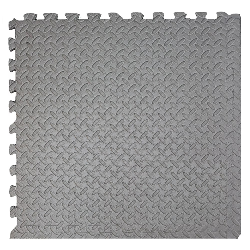 Xspec 3/8" Thick 100 Sq Ft Steel EVA Foam Floor Exercise Gym Mats 25 pcs, Grey