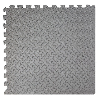 Xspec 3/8" Thick 100 Sq Ft Steel EVA Foam Floor Exercise Gym Mats 25 pcs, Grey