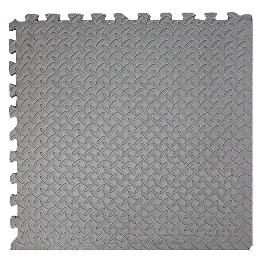 Xspec 3/8" Thick 100 Sq Ft Steel EVA Foam Floor Exercise Gym Mats 25 pcs, Grey