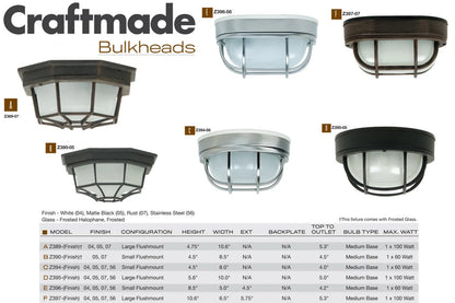 Z395-SS-Craftmade Lighting-Economy - 1 Light Large Round Outdoor Flush Mount In Coastal Style-5.6 Inches Tall and 10 Inches Wide-Stainless Steel