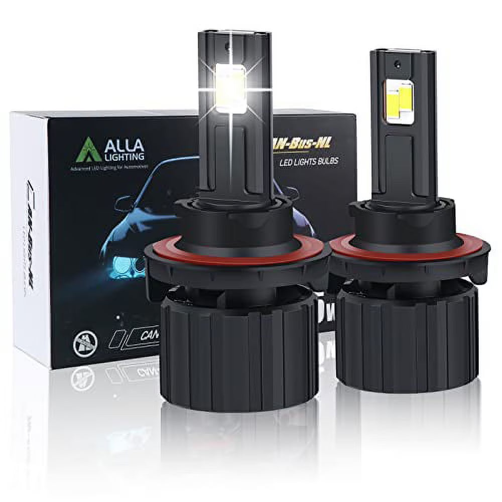 Alla Lighting 16000Lms CANBus HB5 9007 LED Headlights Bulbs, 6500K Xenon White, Xtreme Super Bright Dual Hi/Low Beam Conversion Kits Replacement