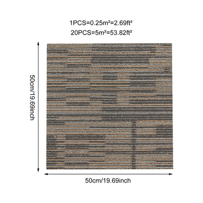 20Pcs Modern Square Carpets 20x20-inch Repeated Use Floor Tile Washable Mats 5.5mm Thickness Carpet for Cement Wood Ceramic Tiles and Flooring