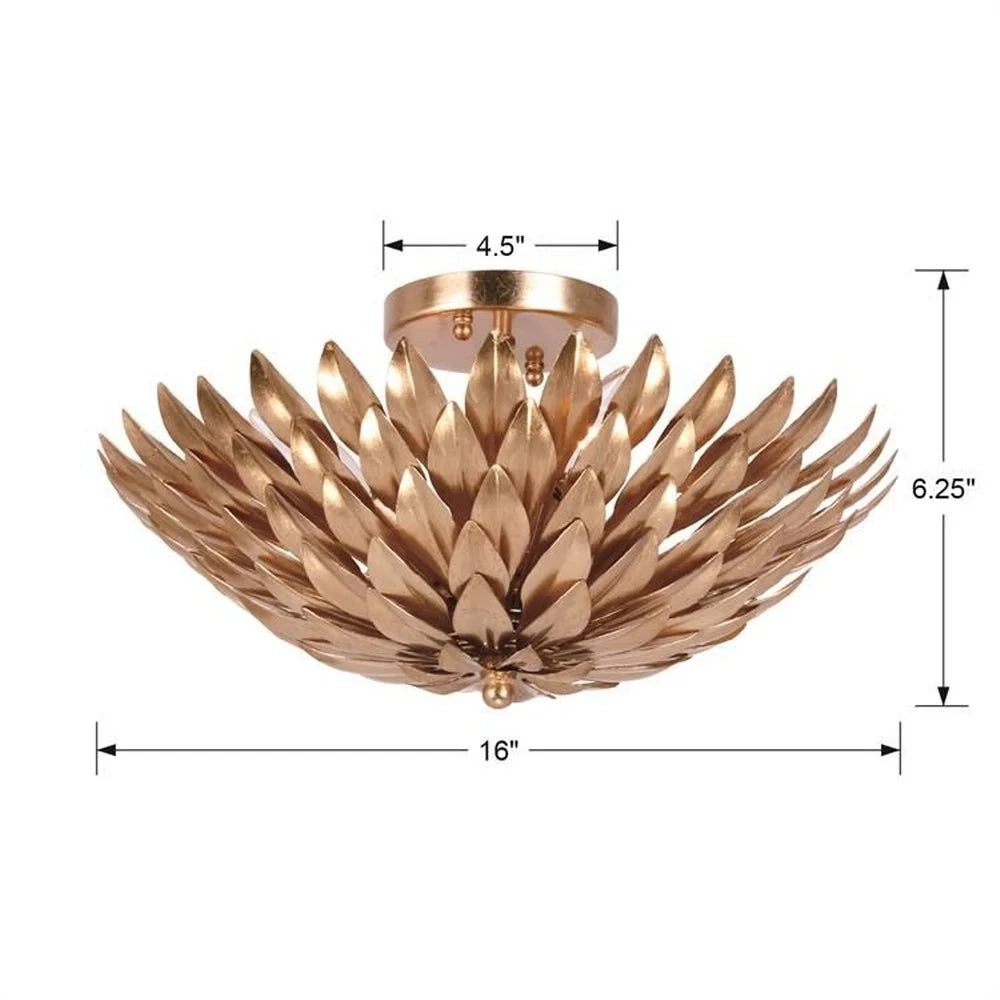 505-MT-Crystorama Lighting-Broche - Four Light Flush Mount in Traditional and Contemporary Style - 16 Inches Wide by 6.25 Inches High-Matte White