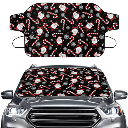 Bivenant Store Christmas Theme Windshield Snow Ice Cover, Protects Windshield and Wipers from Weatherproof, Rain, Sun, Frost, Vehicles, Cars Trucks Vans and SUVs,55.9"x37.7"