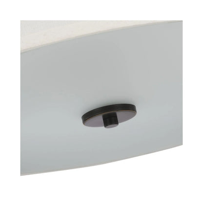 P350168-009-Progress Lighting-Inspire - Close-to-Ceiling Light - 3 Light - Drum Shade in Farmhouse style - 18 Inches wide by 11.5 Inches high-Brushed