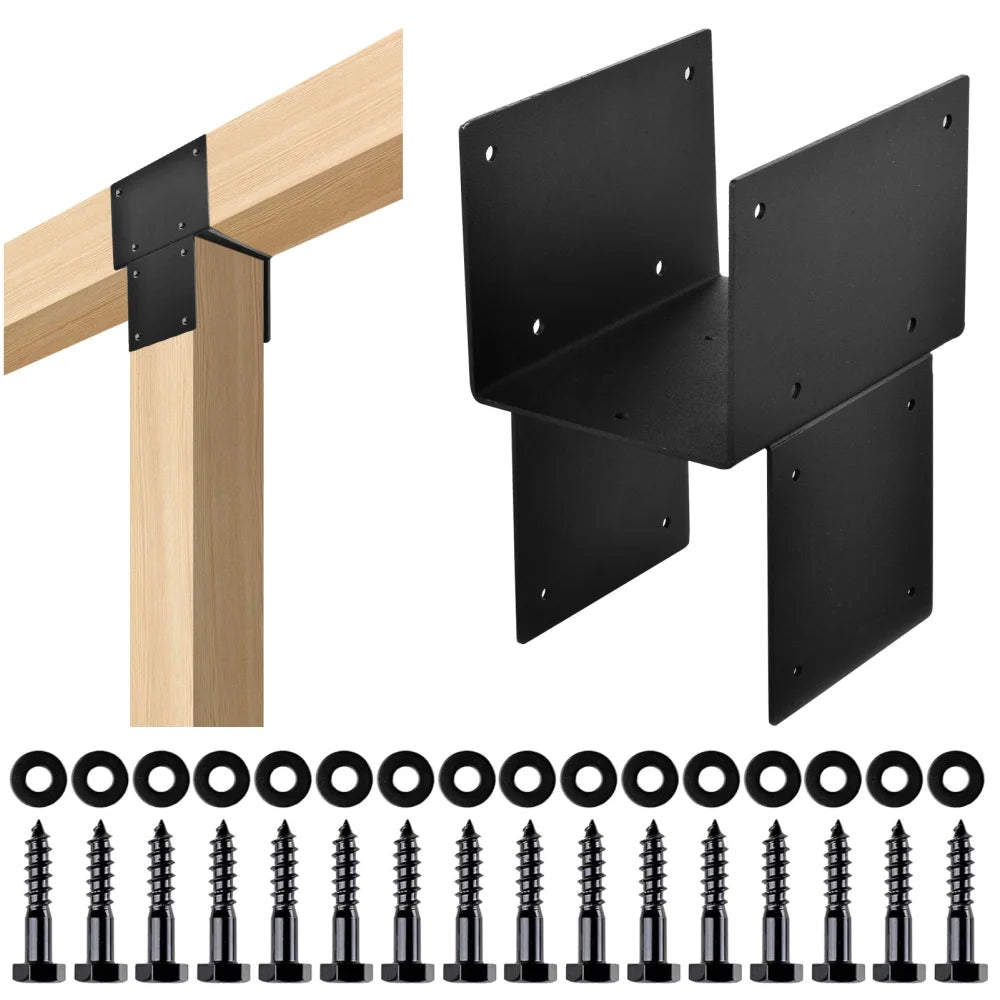 Pergola Brackets Galvanized Steel Pergola Kits 4 Pieces Fit Connecting Wooden Deck Patio Post Heavy Duty Set Hardware for Gazebo Porches approving