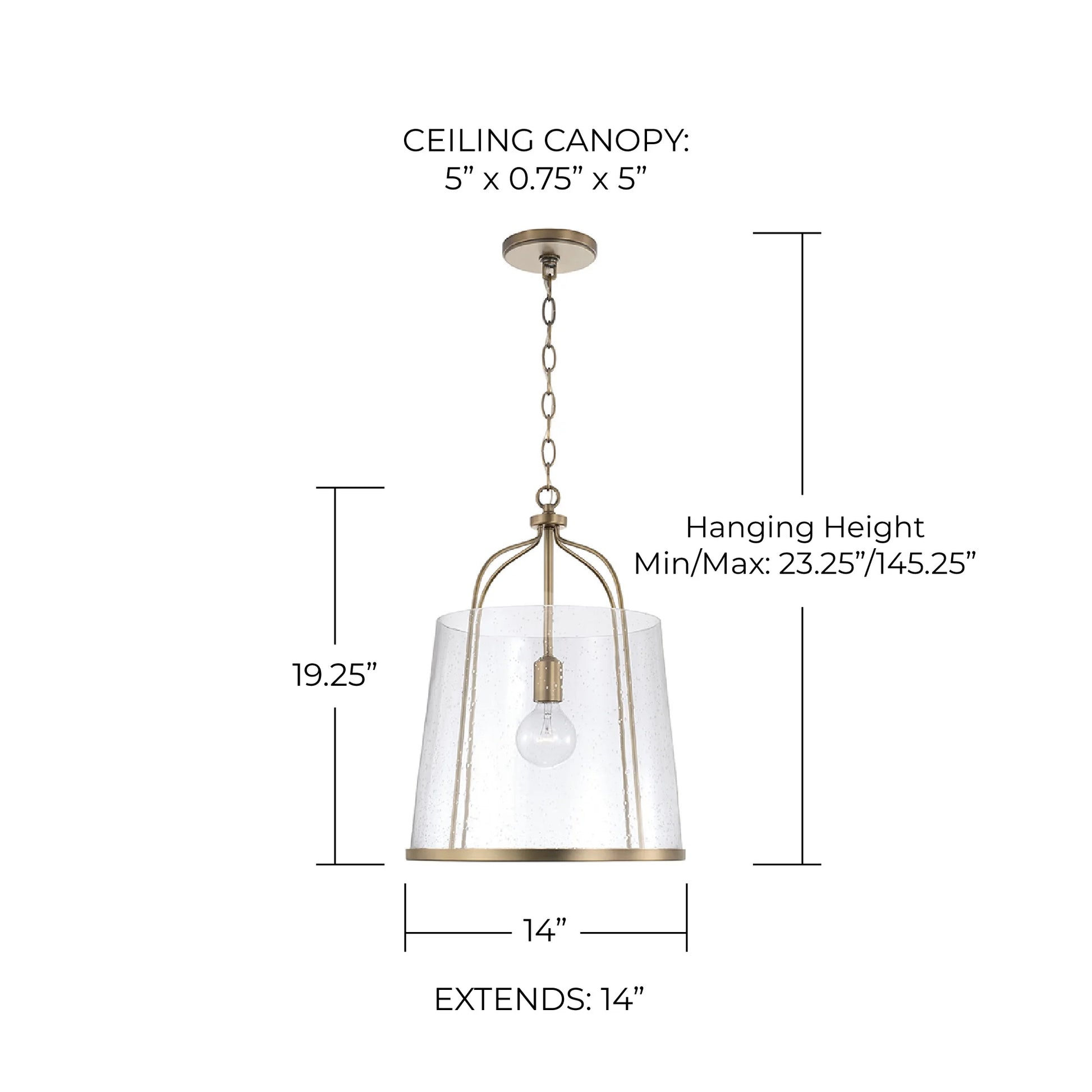 Capital Lighting 347011 Madison 14" Wide Pendant - Brass