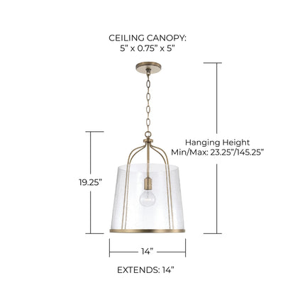 Capital Lighting 347011 Madison 14" Wide Pendant - Brass