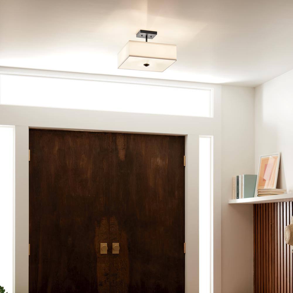 43691BK-Kichler Lighting-Shailene - 3 Light Semi-Flush Mount - 14 inches wide-Black Finish