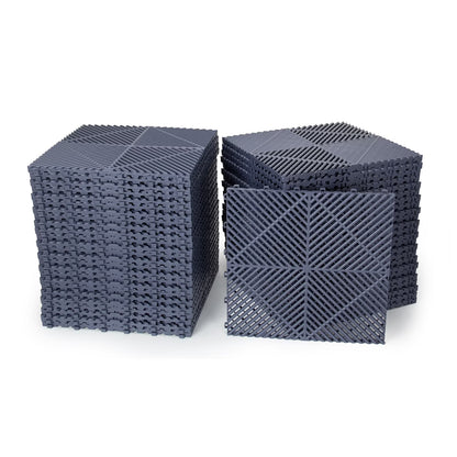 Garage Floor Tiles Interlocking 15.75x15.75 in 50pcs Garage Flooring Tiles Black