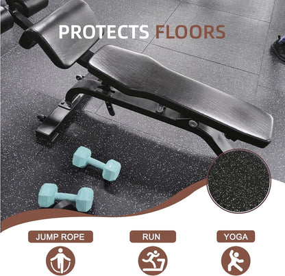 Bistlass Interlocking EVA Foam Floor Tiles, 12-Pack (48 sq ft) 0.56" Thick High-Density Black Tiles for Gym Equipment, Home Workouts & Protective Flooring
