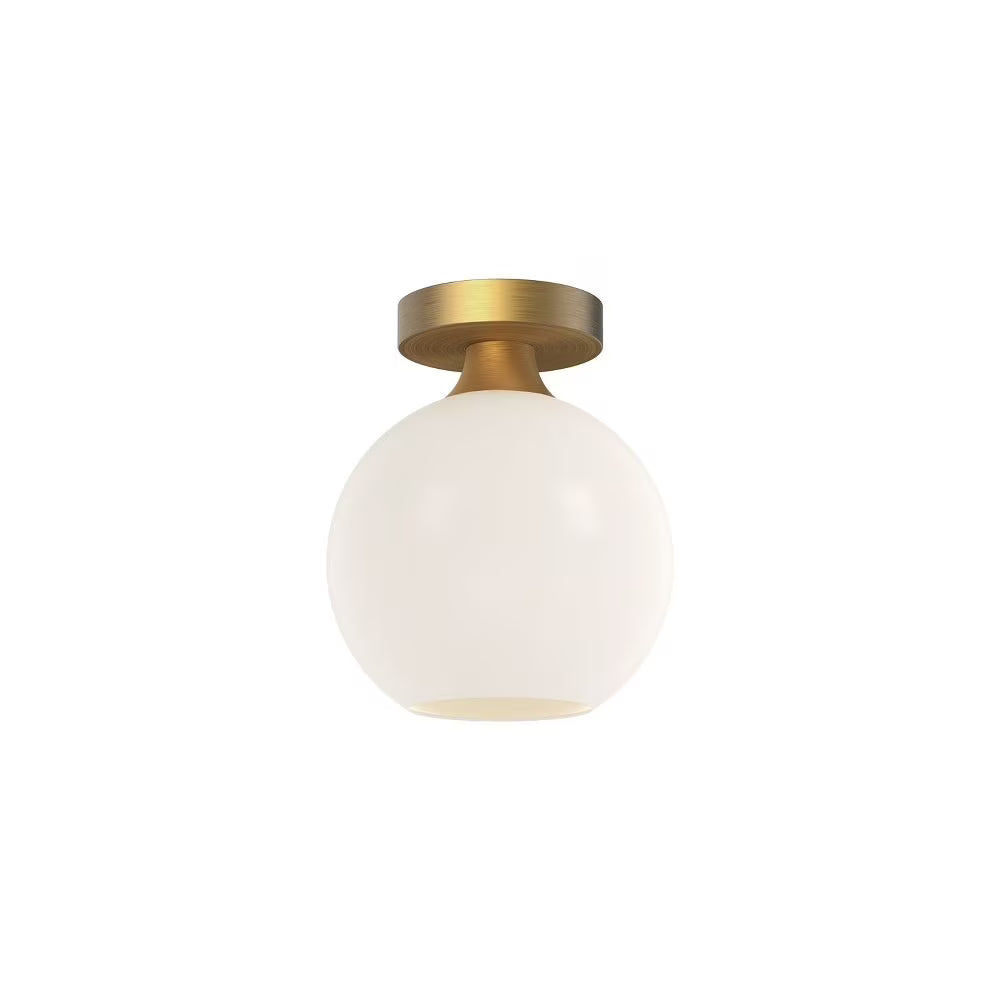 Alora Lighting Fm506108op Castilla 8" Wide Semi-Flush Globe Ceiling Fixture - Black