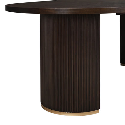 Christopher Knight Home Minimalist 88? Oval Dining Table for 4-6, Espresso