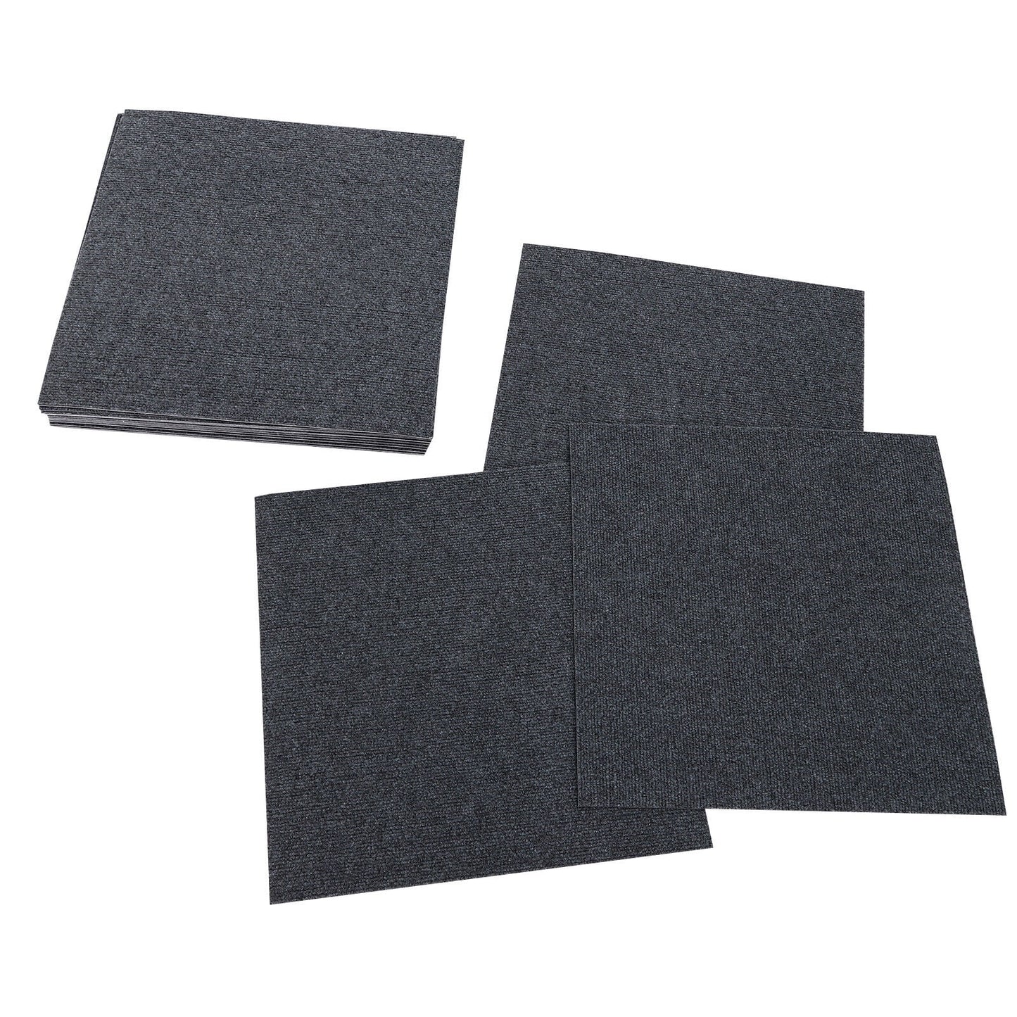 Miumaeov 50*50cm Modern Square Carpet Rug Floor Carpet Adsorption Type Self-adhesive Carpet 20 Pcs Grey