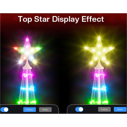8FT 191 LED Christmas Cone Tree Smart Light with 58 Modes DIY Timer Remote Dimmable Artificial Christmas Tree for Porch Yard Patio Indoor Outdoor Xmas Holiday Decor