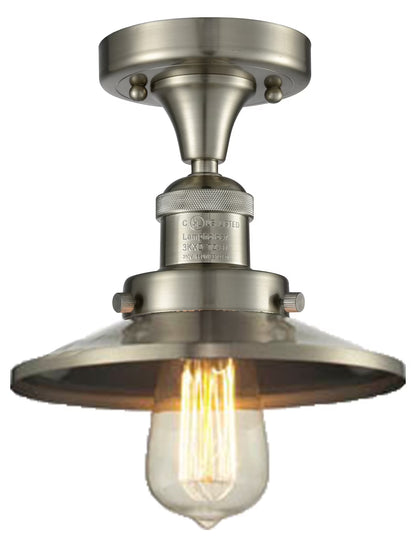 Innovations Lighting 517-1Ch Railroad Railroad 7" Wide Semi-Flush Ceiling Fixture - Bronze
