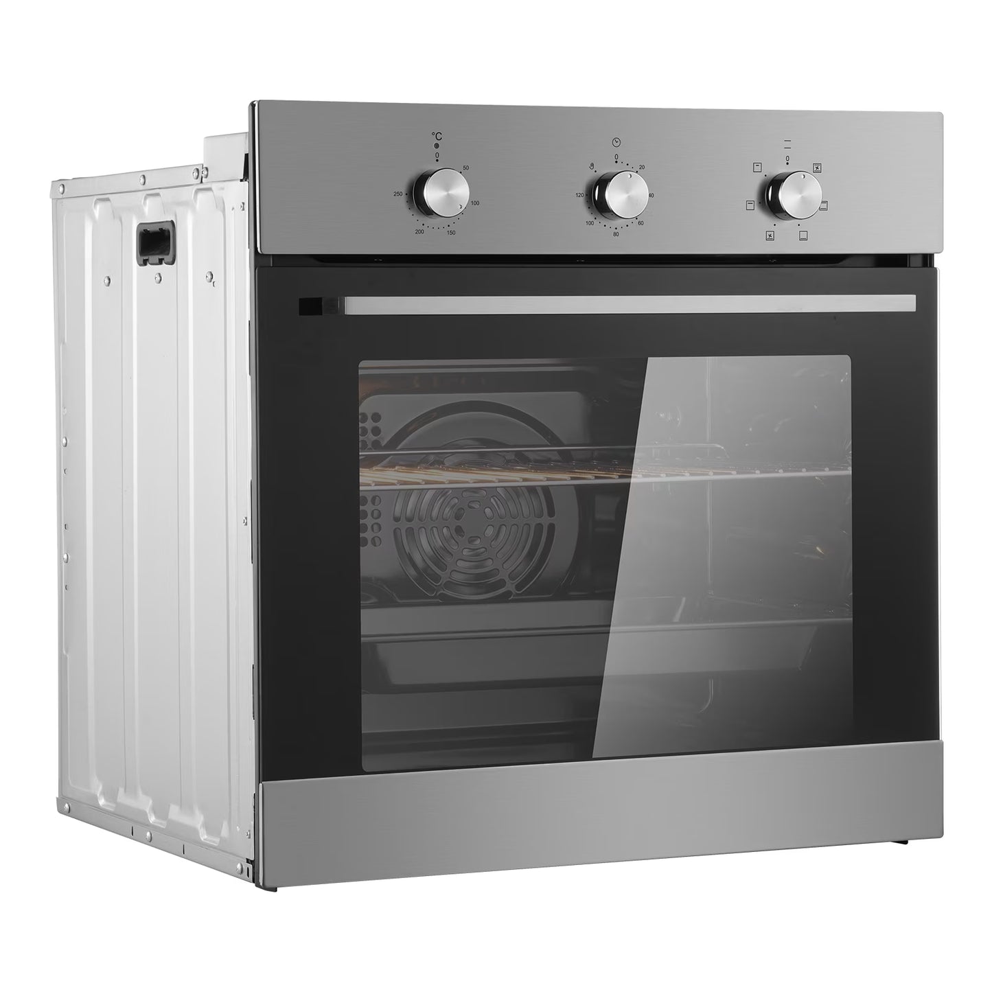 KFFKFF Solo Wall Oven, 24" Electrically Integrated Wall Oven with Half a Dozen Cooking Capabilities, 2.68 Cubic Ft Electric Wall Ovens with Timing Device, 2000W Electric Oven