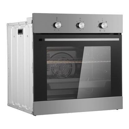 KFFKFF Solo Wall Oven, 24" Electrically Integrated Wall Oven with Half a Dozen Cooking Capabilities, 2.68 Cubic Ft Electric Wall Ovens with Timing Device, 2000W Electric Oven