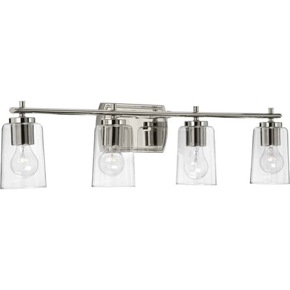 P300157-009-Progress Lighting-Adley - 4 Light - Cylinder Shade in New Traditional and Transitional and Traditional style - 32 Inches wide by 7.63