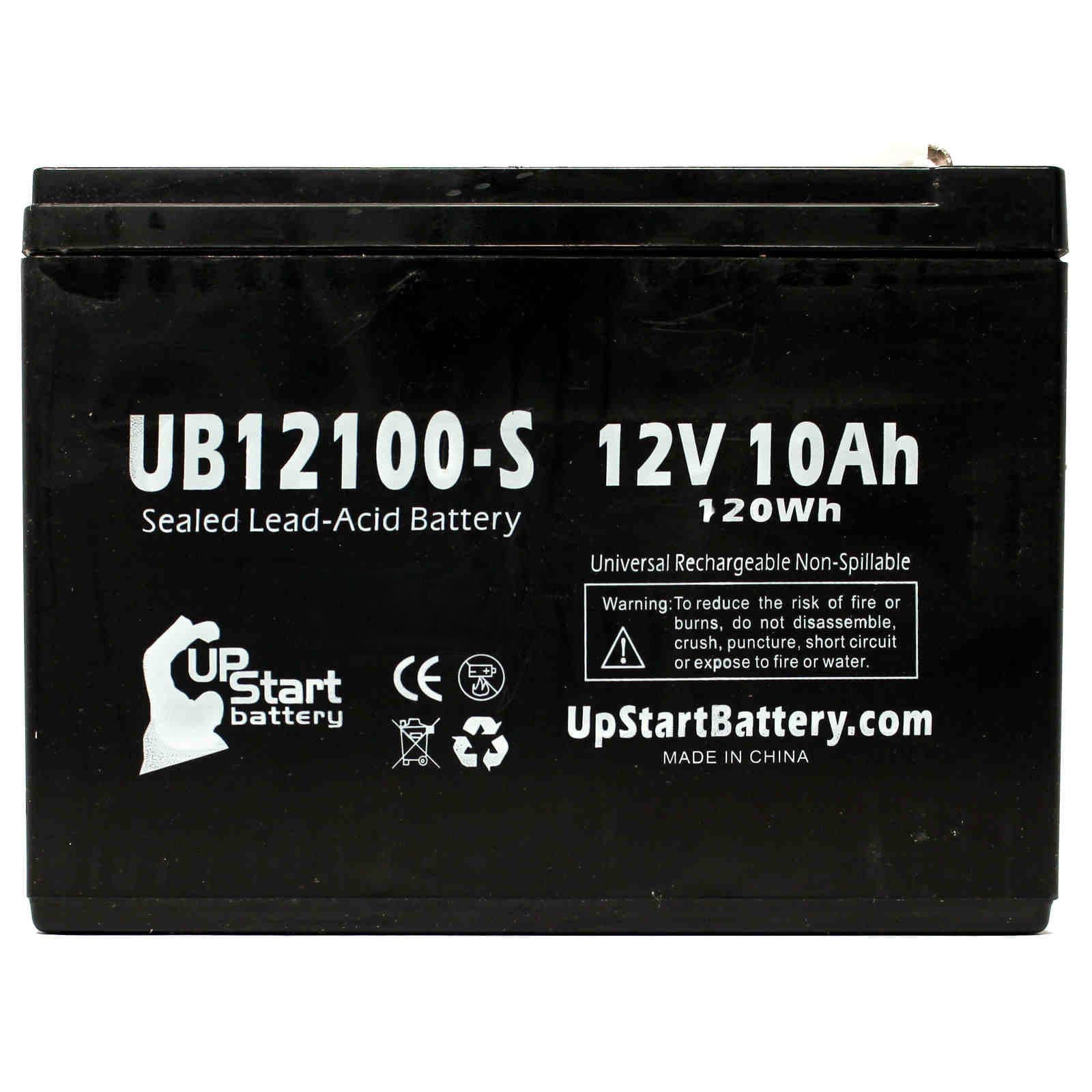 2 Pack 12V 10Ah Battery Replacement for Neuton Mowers CE5 Lawn Mower, Razor E300, MX350 Scooter - UB12100-S Sealed Lead Acid Battery (AGM, SLA)