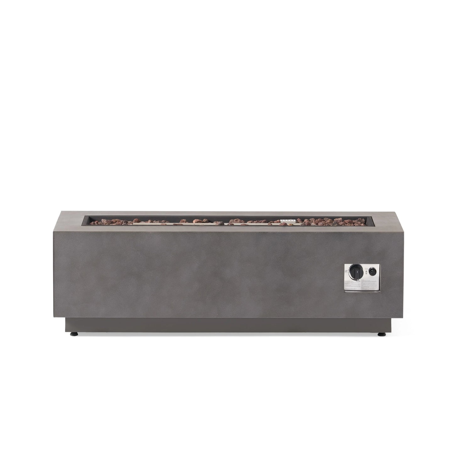 Christopher Knight Home Wellington Outdoor 50,000 BTU Rectangular Fire Pit (No Tank Holder) by Brushed Brown