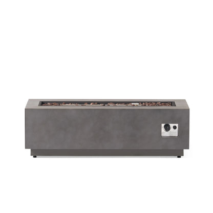 Christopher Knight Home Wellington Outdoor 50,000 BTU Rectangular Fire Pit (No Tank Holder) by Brushed Brown