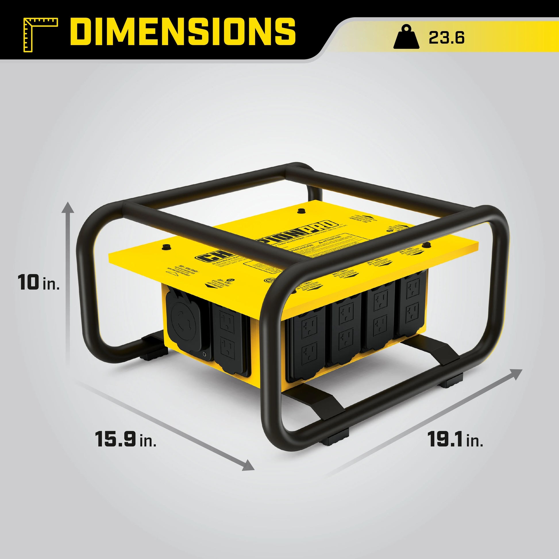 Champion Power Equipment Yellow 19.10" x 15.90" x 10.00", Steel Portable Electrical Distribution Box