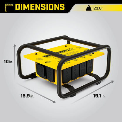 Champion Power Equipment Yellow 19.10" x 15.90" x 10.00", Steel Portable Electrical Distribution Box