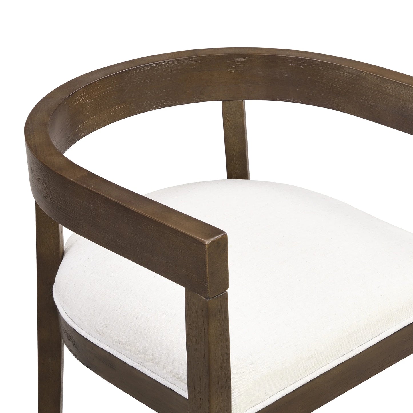 Christopher Knight Home 7-Piece Dining Set with 95" Wood Table, Open-Back Upholstered Armchairs, Walnut+Beige