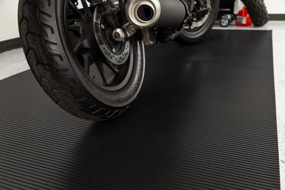 G-Floor 5' x 10' Ribbed Motorcycle Mat - Midnight Black
