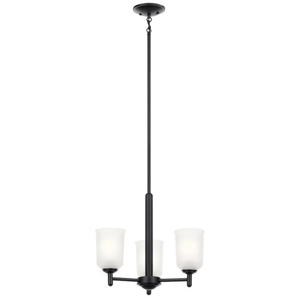 43670BK-Kichler Lighting-Shailene - 3 light Mini Chandelier - 17.5 inches wide-Black Finish -Traditional Installation