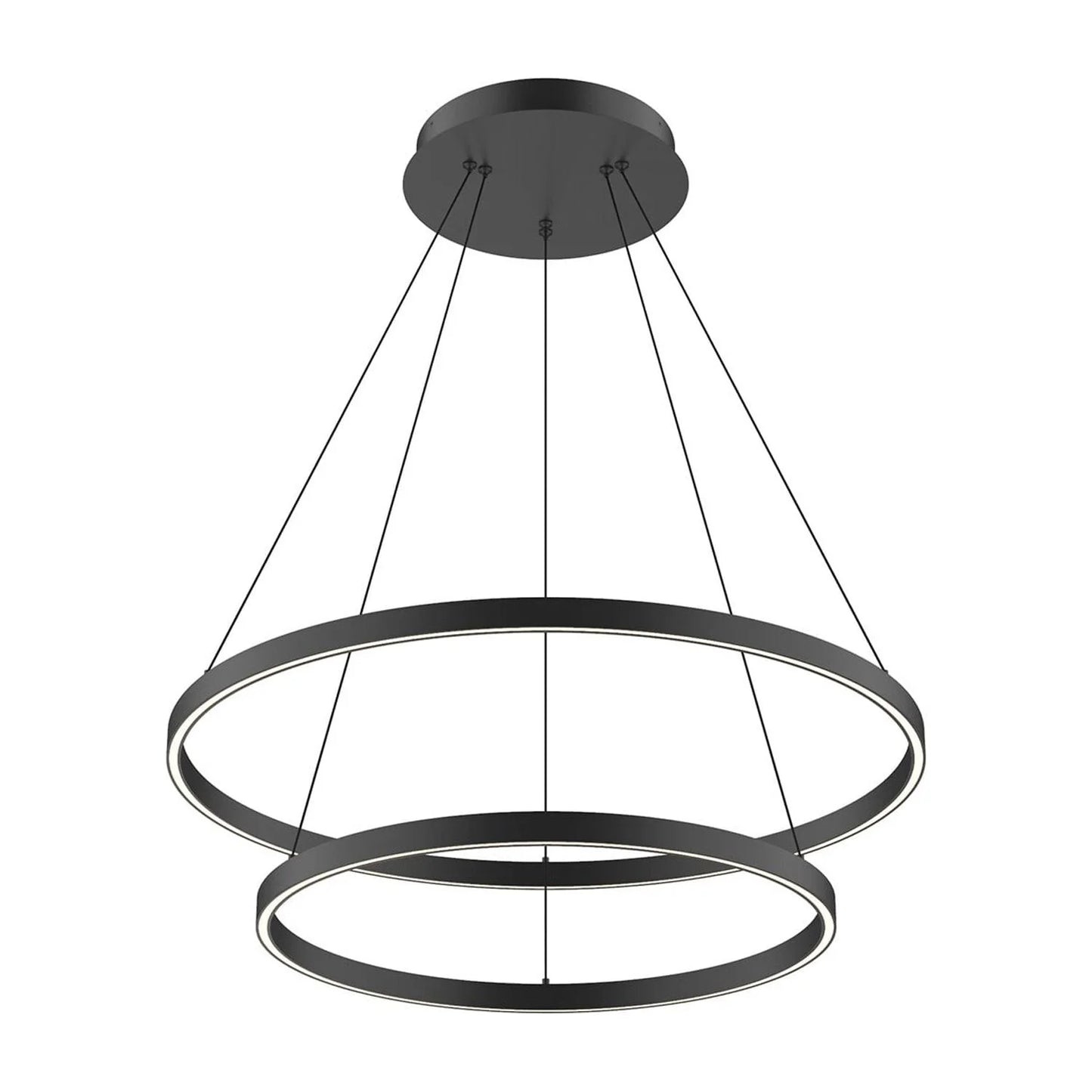 Kuzco Lighting Cerchio 2 Layer 32" Chandelier Textured Down Only 930 TRIAC 120 116W Black