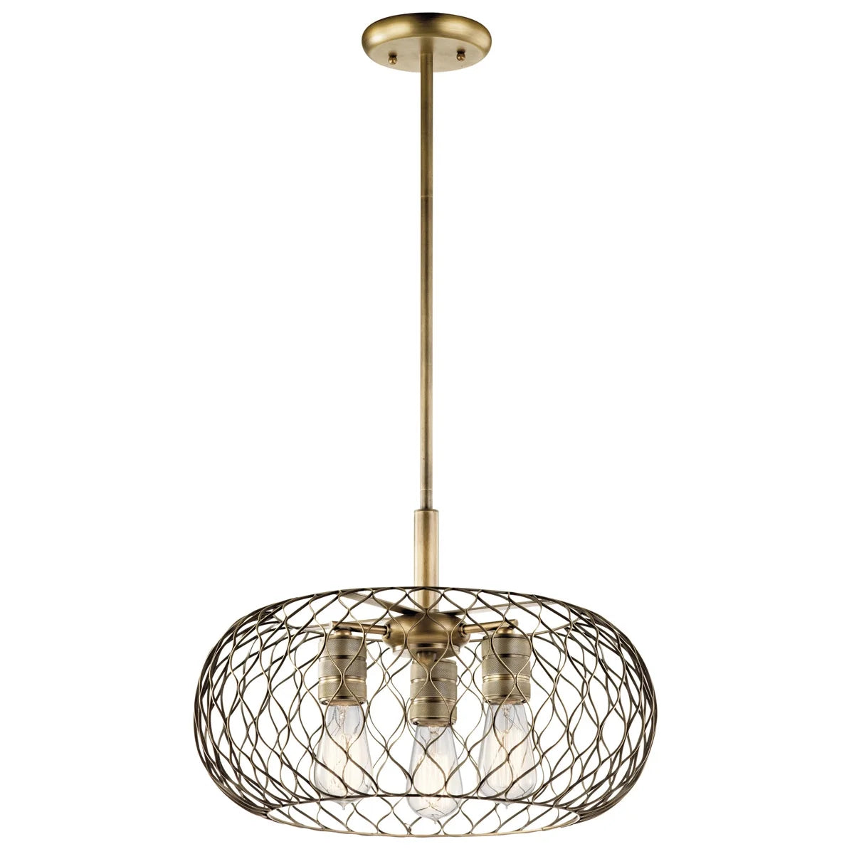 43958NBR-Kichler Lighting-Devin - 3 Light Pendant In Vintage Industrial Style-12.75 Inches Tall and 18 Inches Wide