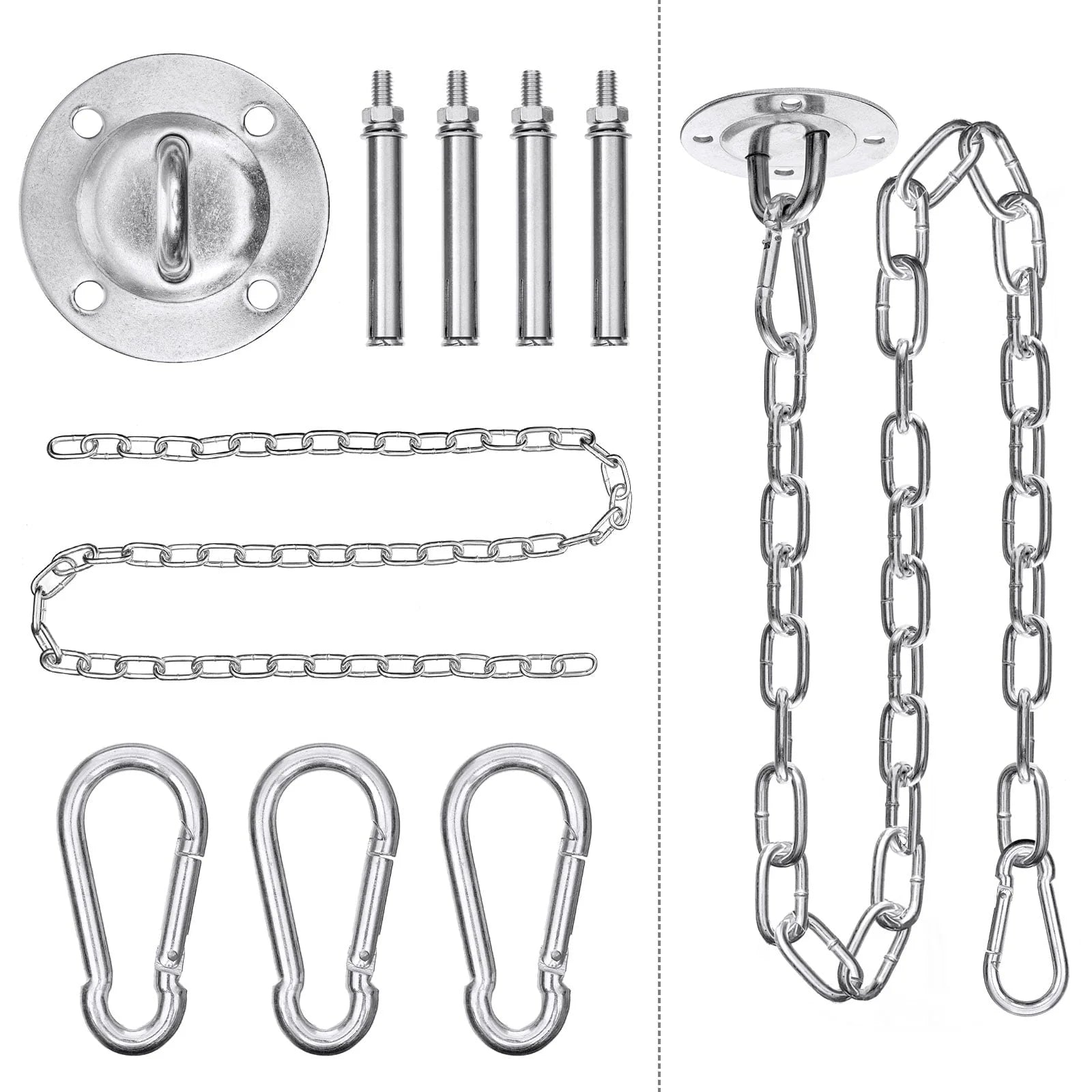 Garpans Hammock Chair Mounting Hardware Hanging Kit Ceiling Suspension Hammock Hook Kit Heavy Duty for Indoor Outdoor Yoga Gym Swing Chair Max 550 Lbs