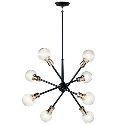 43118NBR-Kichler Lighting-Armstrong - 8 Light Large Chandelier - with Contemporary inspirations - 26 inches tall by 30 inches wide-Natural Brass