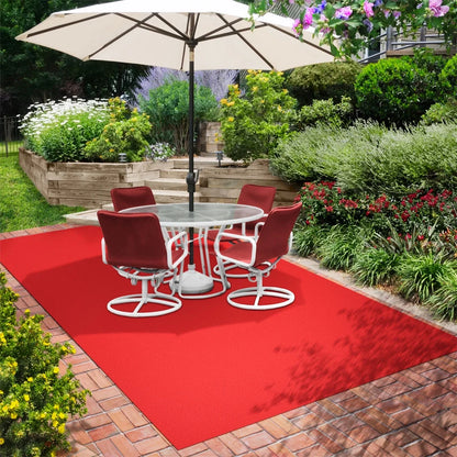 House Home & More Red Pile 6' x 10' Indoor/Outdoor Ribbed Carpet Roll for Boat, Basement, or Garage
