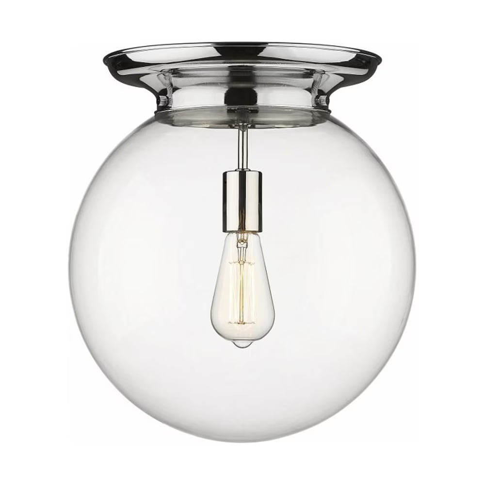 221-1F-PN-G202-14-Innovations Lighting-Beacon - 1 Light Flush Mount In Traditional Style-15.25 Inches Tall and 14 Inches Wide-Polished Nickel