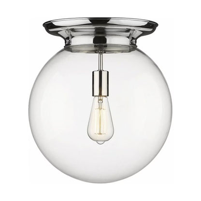 221-1F-PN-G202-14-Innovations Lighting-Beacon - 1 Light Flush Mount In Traditional Style-15.25 Inches Tall and 14 Inches Wide-Polished Nickel