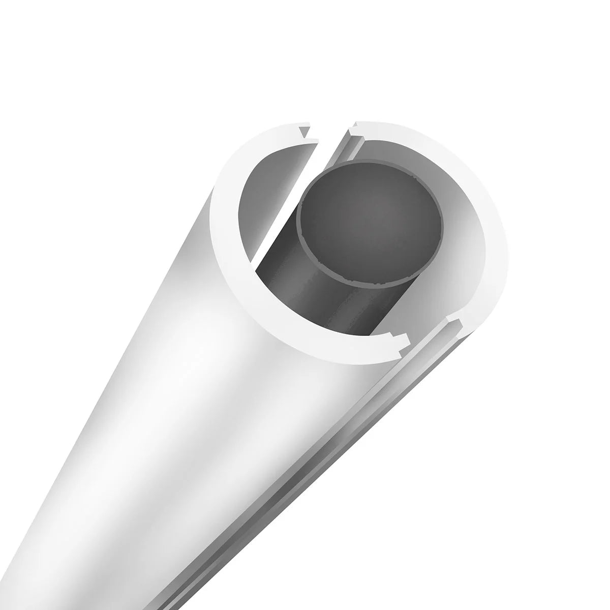 5" x 94" PVC Lally Column Cover with Standard Cap & Base (Wraps round columns up to 4" in diameter)