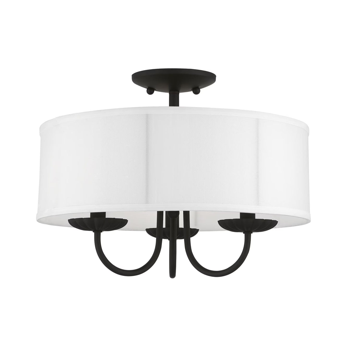 Livex Lighting - Brookdale - 3 Light Semi-Flush Mount In Transitional Style-12