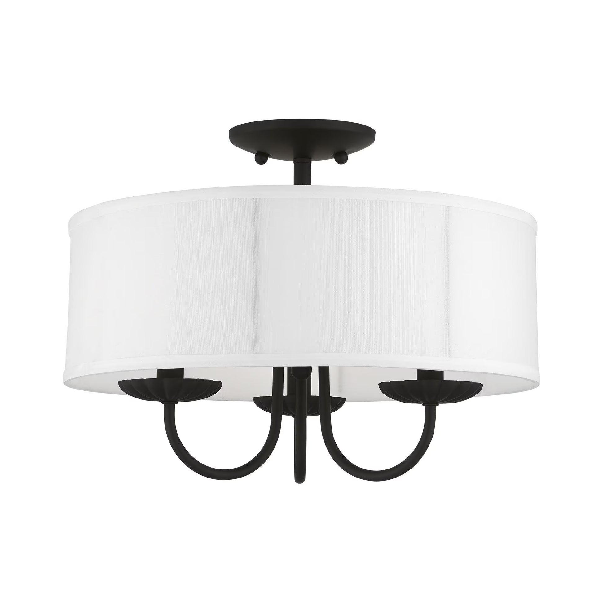 Livex Lighting - Brookdale - 3 Light Semi-Flush Mount In Transitional Style-12
