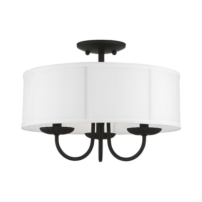 Livex Lighting - Brookdale - 3 Light Semi-Flush Mount In Transitional Style-12