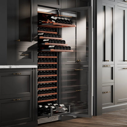 Ca'Lefort 24 inch 166-Bottle Wine Cooler Refrigerator Freestanding/Built-In Dual Zone 3-Color LED Lighting for Home, Bar & Office